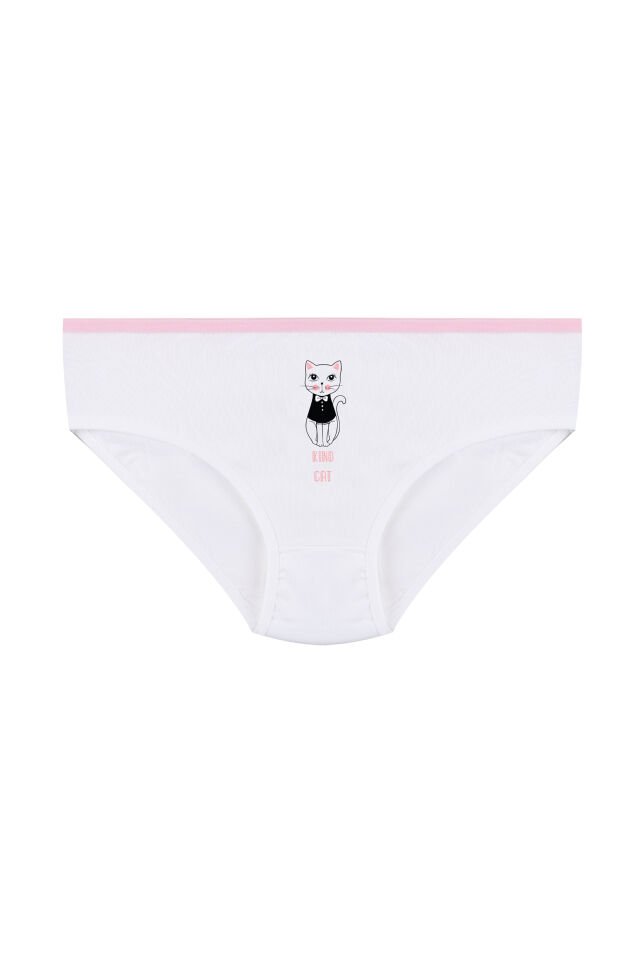 Kız Çocuk 3'lü Sevimli Fare Desenli Slip Pudra - 5-7 Yaş