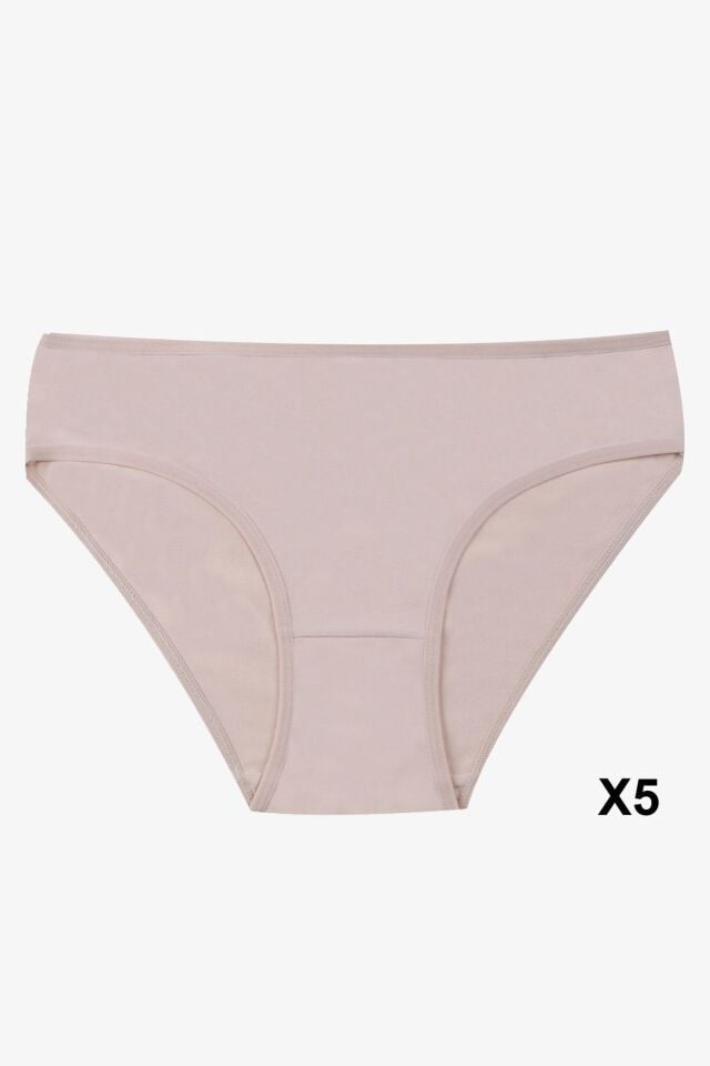 Kadın 5'li Likralı Külot Ten - XL - Ten - XL