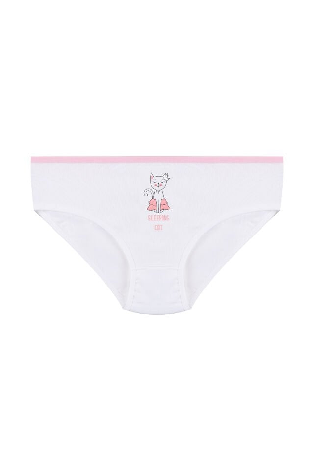 Kız Çocuk 3'lü Sevimli Fare Desenli Slip Pudra - 9-11 Yaş