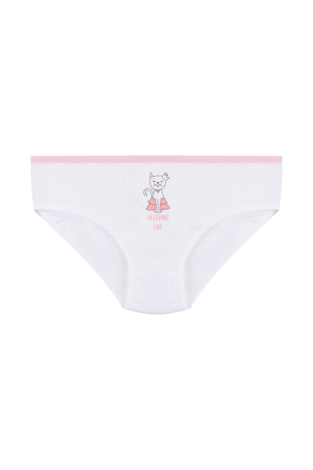 Kız Çocuk 3'lü Sevimli Fare Desenli Slip Pudra - 9-11 Yaş