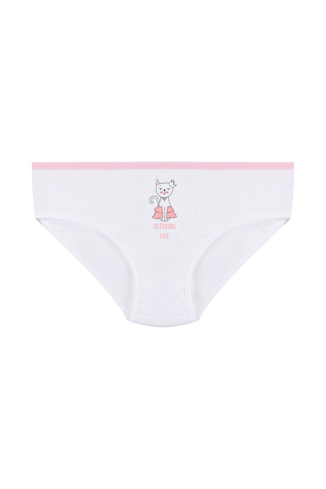 Kız Çocuk 3'lü Sevimli Fare Desenli Slip Pudra - 9-11 Yaş