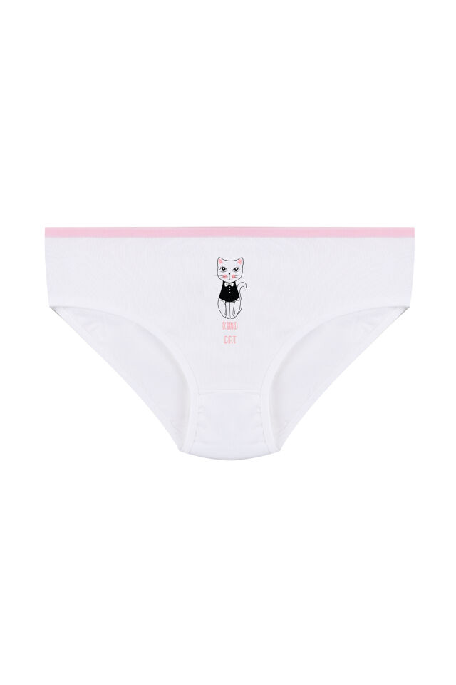 Kız Çocuk 3'lü Sevimli Fare Desenli Slip Pudra - 9-11 Yaş