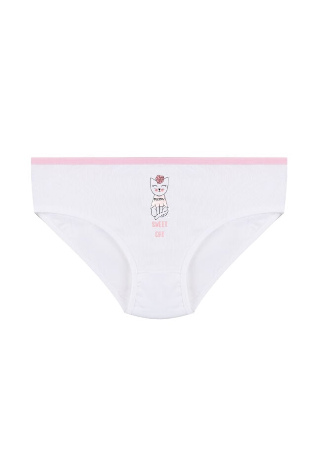 Kız Çocuk 3'lü Sevimli Fare Desenli Slip Pudra - 9-11 Yaş