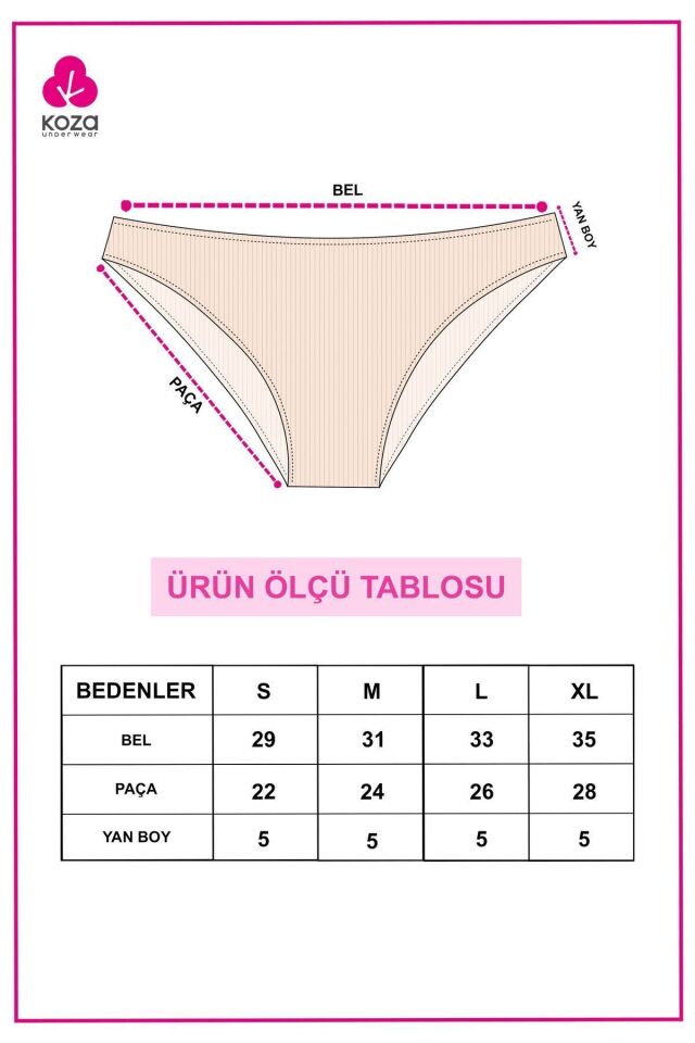 Kadın 5'li Fitilli Külot Füme - S