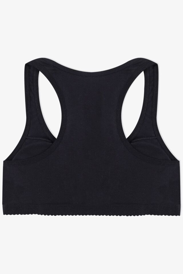 Kadın Kalın Askılı Kaplı Halter Pamuklu Sporcu Büstiyer 80503 Siyah - 80/85 - 80503 Siyah - 80/85