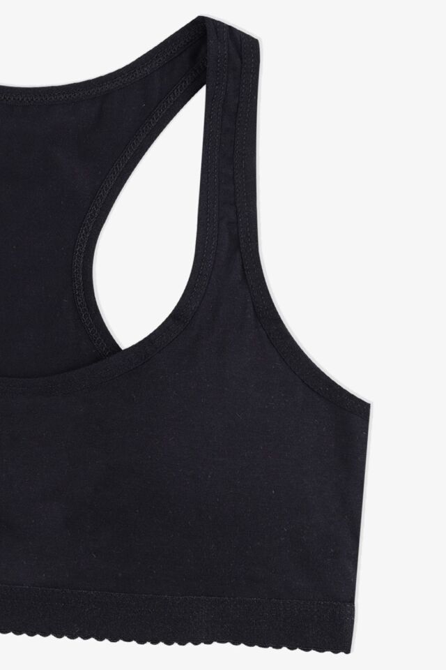 Kadın Kalın Askılı Kaplı Halter Pamuklu Sporcu Büstiyer 80503 Siyah - 80/85 - 80503 Siyah - 80/85