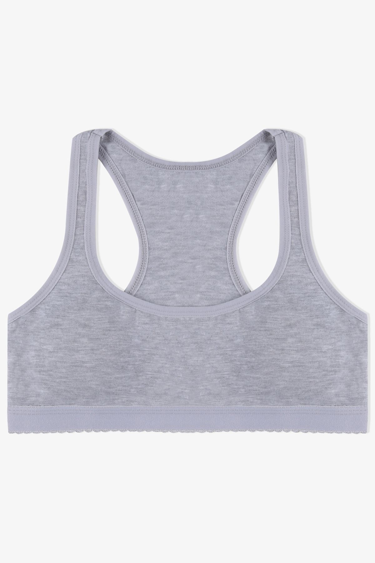 Kadın Kalın Askılı Kaplı Halter Pamuklu Sporcu Büstiyer 80503 Gri Melanj - 90/95 - 80503 Gri Melanj - 90/95