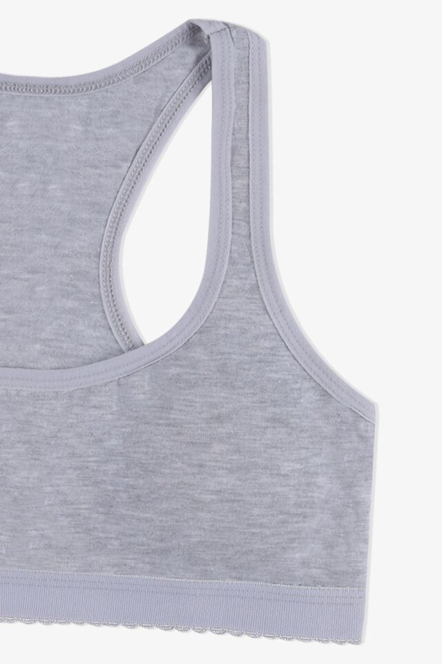 Kadın Kalın Askılı Kaplı Halter Pamuklu Sporcu Büstiyer 80503 Gri Melanj - 90/95 - 80503 Gri Melanj - 90/95