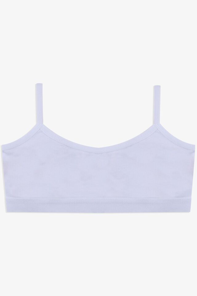 Kadın Ince Askılı Kaplı Pamuklu Sporcu Büstiyer 80502 Beyaz - 90/95 - 80502 Beyaz - 90/95