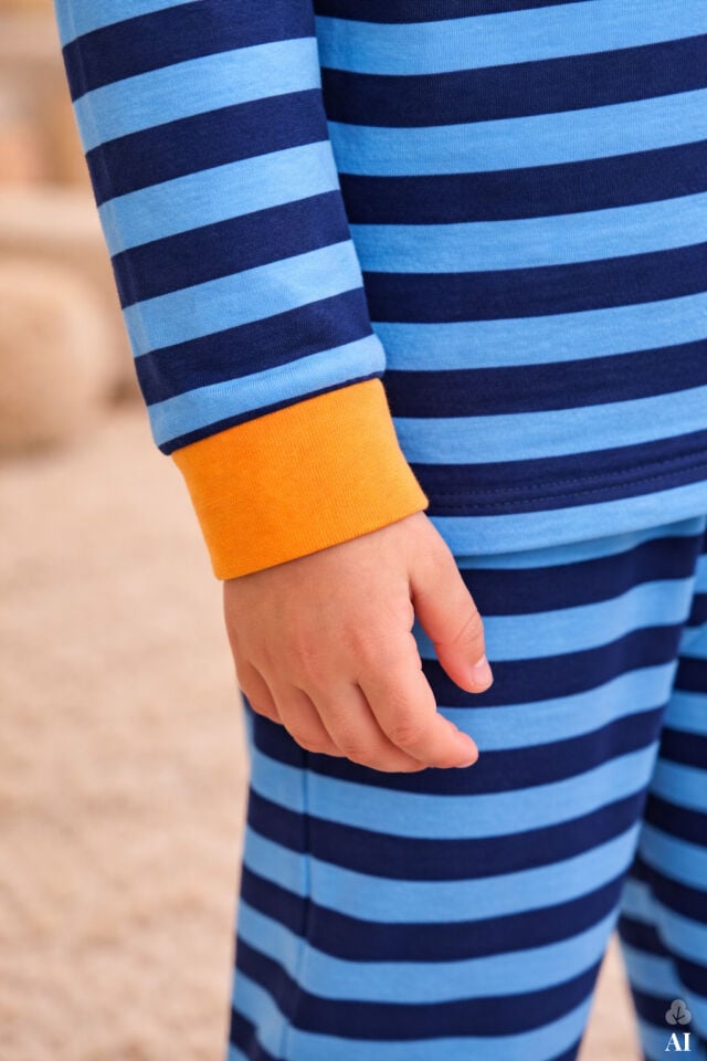 Erkek Çocuk Pamuklu Baskılı Uzun Kollu Uzun Alt Pijama Takımı Lacivert - Turuncu - 9-10 Yaş