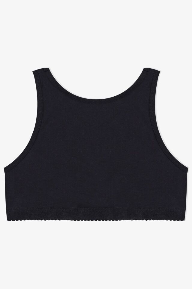 Kadın Kalın Askılı Kaplı Pamuklu Sporcu Büstiyer 80501 Siyah - 80/85 - 80501 Siyah - 80/85