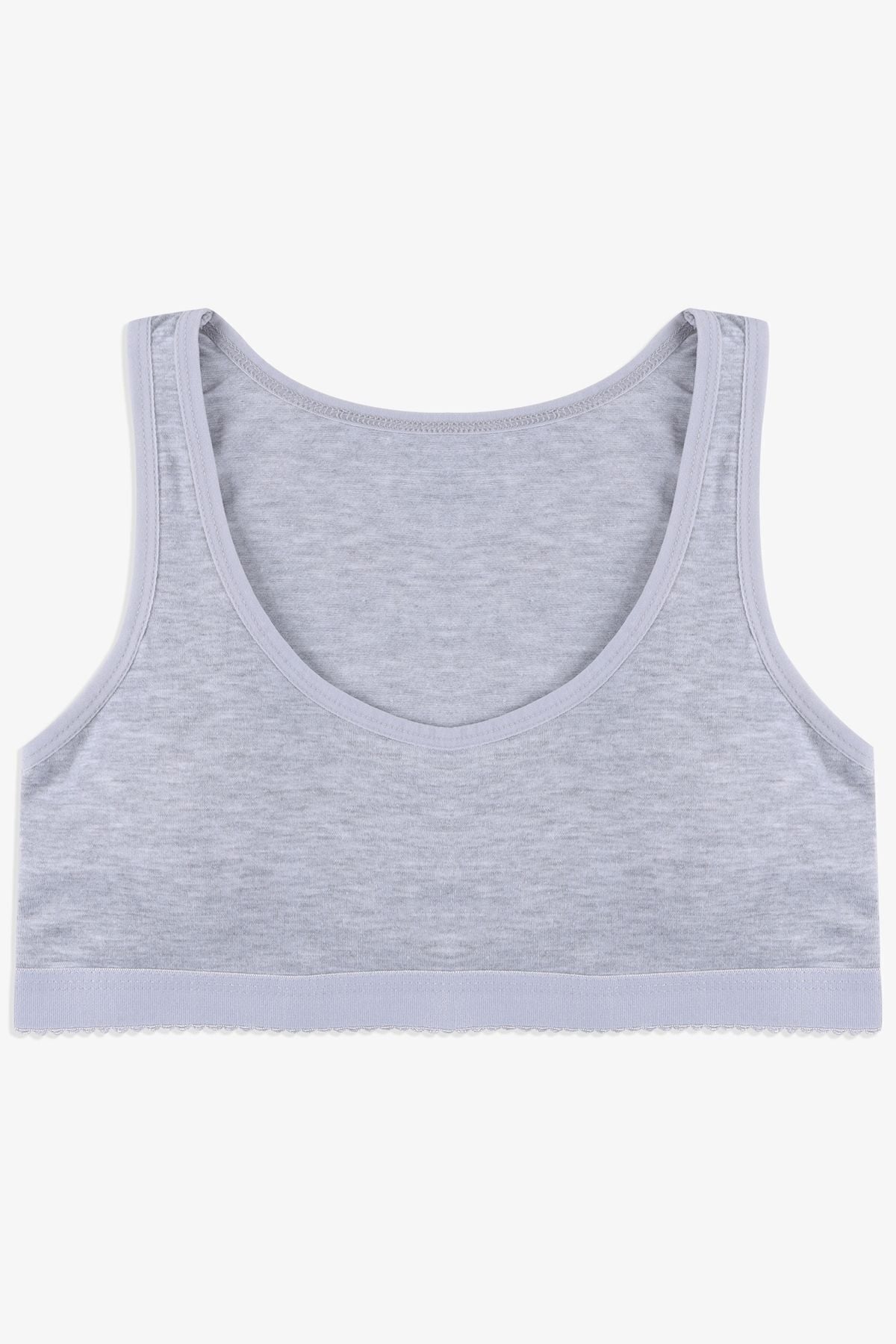 Kadın Kalın Askılı Kaplı Pamuklu Sporcu Büstiyer 80501 Gri Melanj - 70/75 - 80501 Gri Melanj - 70/75