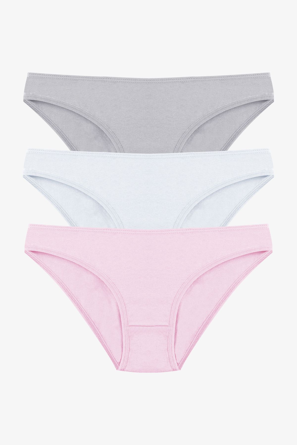 Kadın 3'lü Pamuklu Basic Külot 11040-795 - S/M