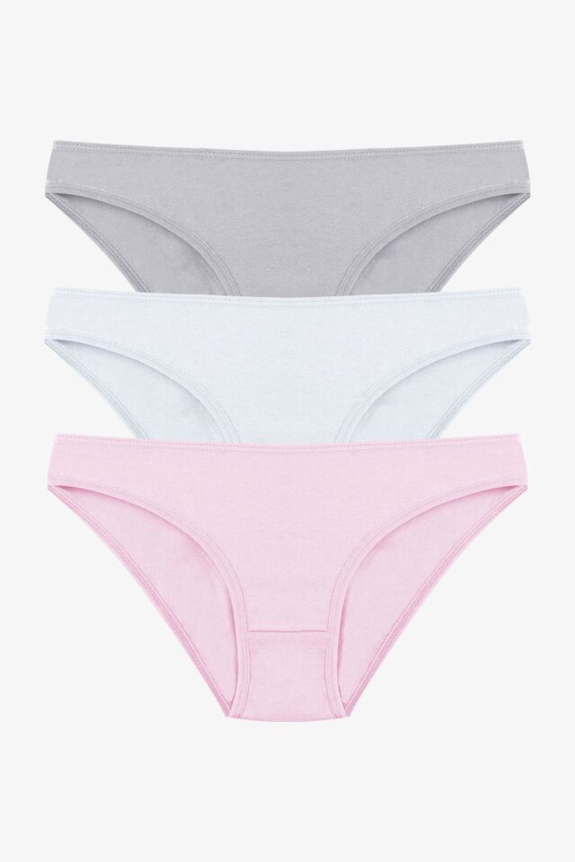 Kadın 3'lü Pamuklu Basic Külot 11040-795 - S/M