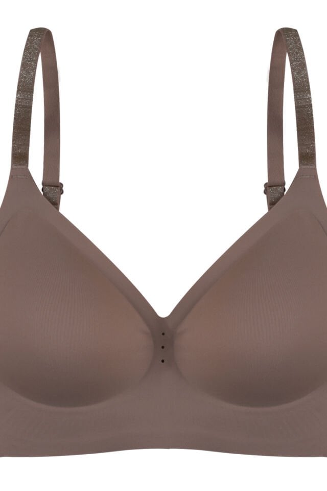 Kadın Balensiz Lazer Dikişsiz Nefes Alan Sütyen Toprak - 90B
