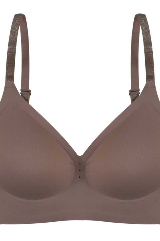 Kadın Balensiz Lazer Dikişsiz Nefes Alan Sütyen Toprak - 90B