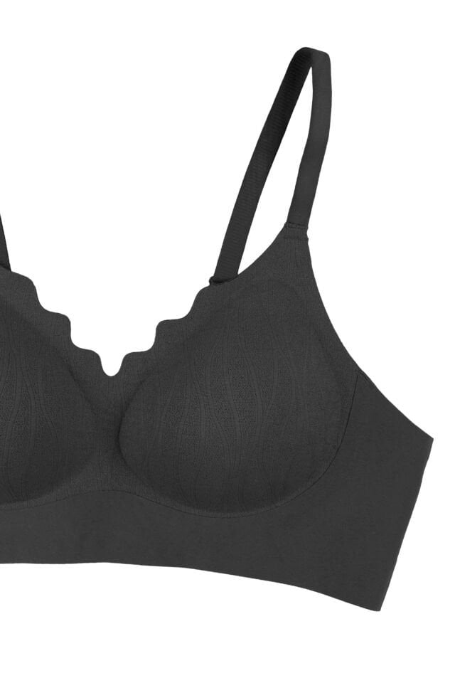 Kadın Balensiz Çıkarılabilir Pedli Dikişsiz Tül Detaylı Lazer Sütyen Mavi - 90B