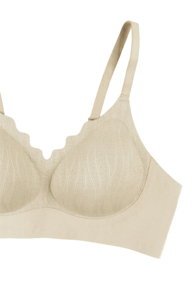 Kadın Balensiz Çıkarılabilir Pedli Dikişsiz Tül Detaylı Lazer Sütyen Mavi - 90B