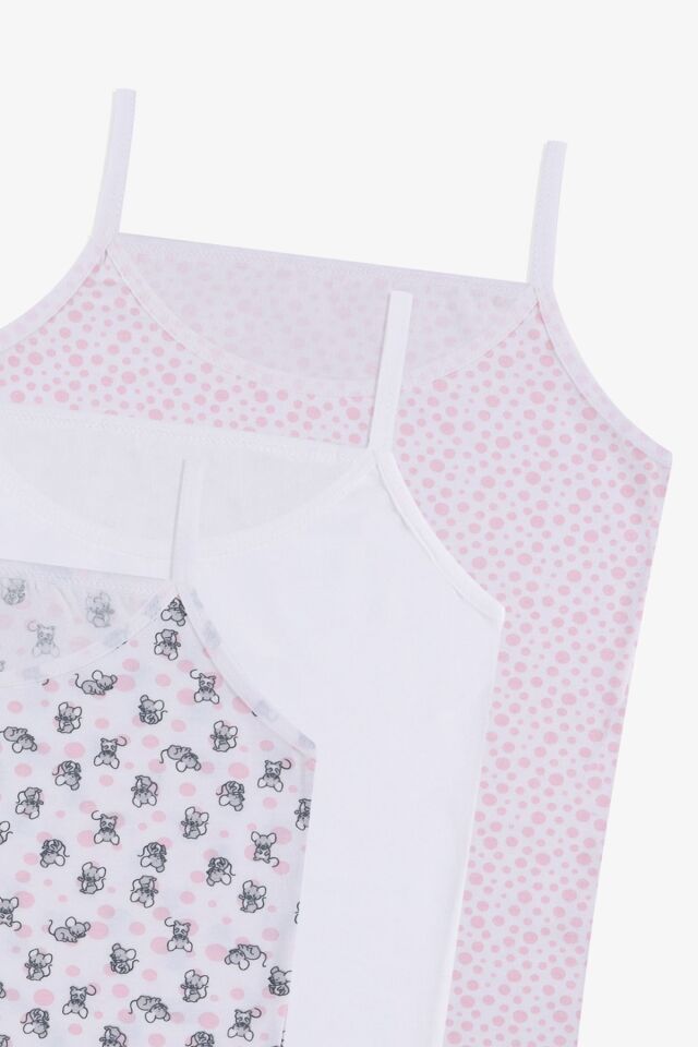 Kız Çocuk 3'lü Penguen Desenli Pamuklu Atlet 2011-5 - 9-11 Yaş - 2011-5 - 9-11 Yaş