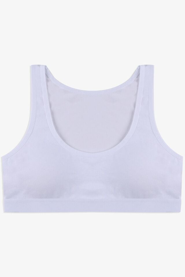 Kadın Kalın Askılı Kaplı Pamuklu Sporcu Büstiyer 80501 Beyaz - 90/95 - 80501 Beyaz - 90/95