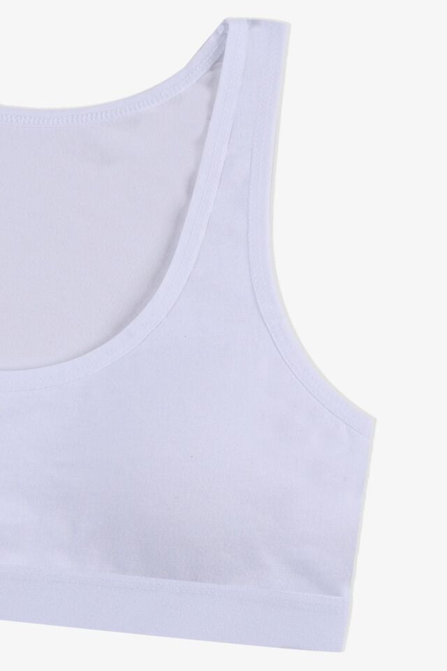 Kadın Kalın Askılı Kaplı Pamuklu Sporcu Büstiyer 80501 Beyaz - 70/75 - 80501 Beyaz - 70/75