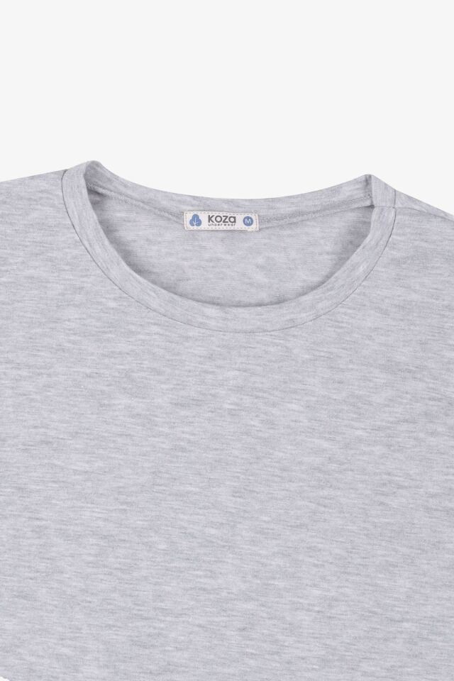 Erkek 2'li Basic Likralı T-Shirt KO103ET-1 Gri Melanj - 2XL - KO103ET-1 Gri Melanj - 2XL