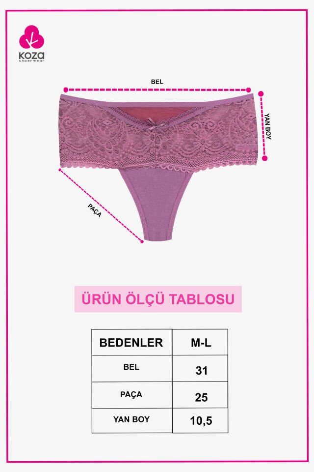 Kadın 4'lü Dantel Detaylı Tanga