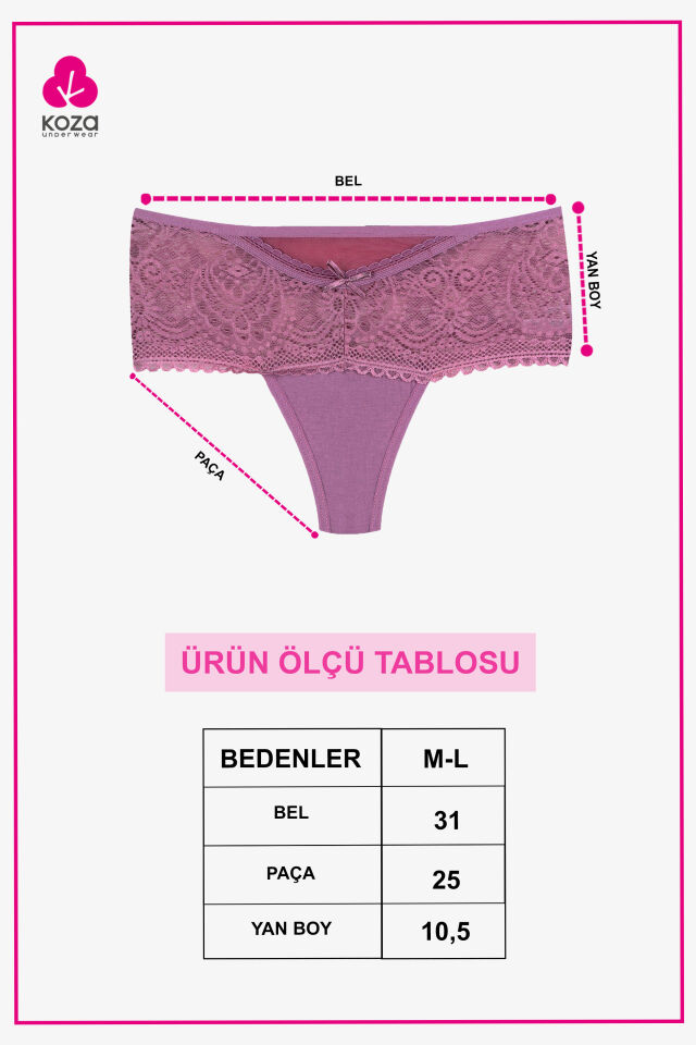 Kadın 4'lü Dantel Detaylı Tanga