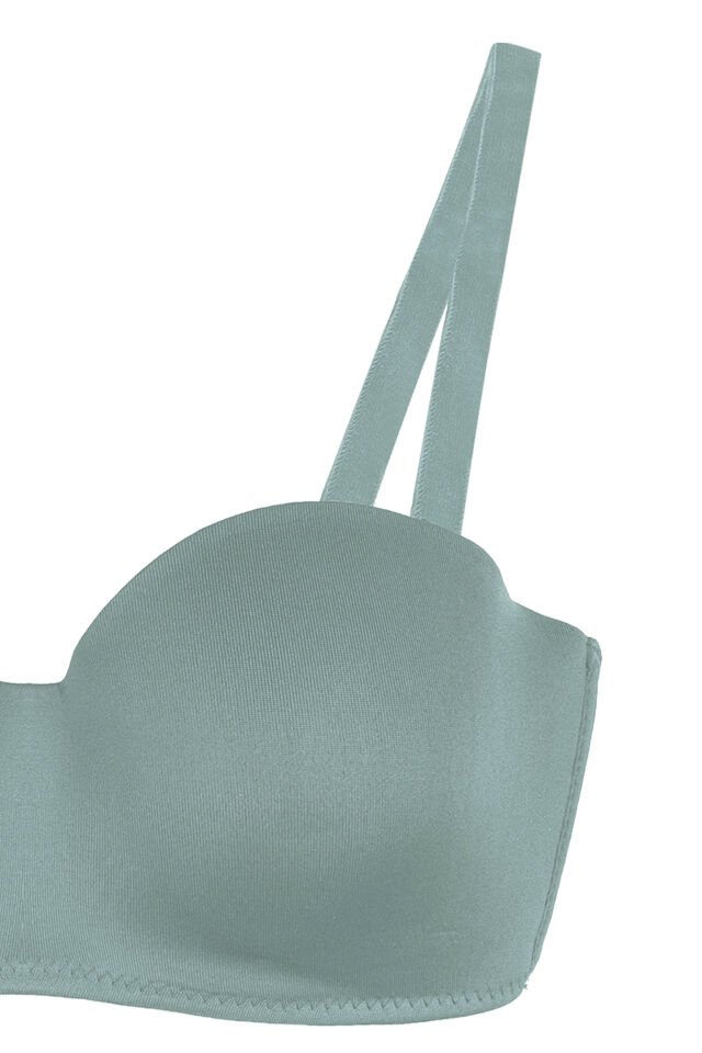 Kadın Dolgusuz Mikro Straplez Sütyen 90B - Yeşil