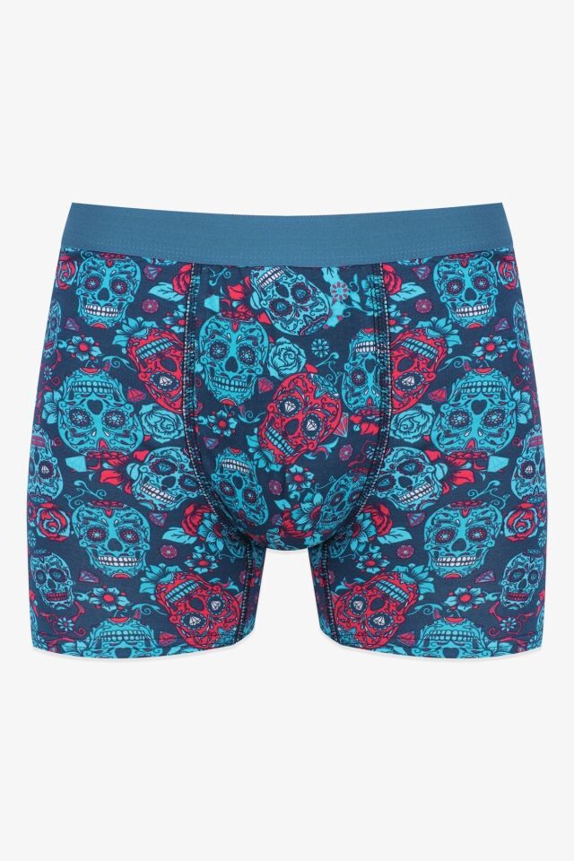Erkek 3'lü Pamuklu Likralı Boxer Çok Renkli - XL