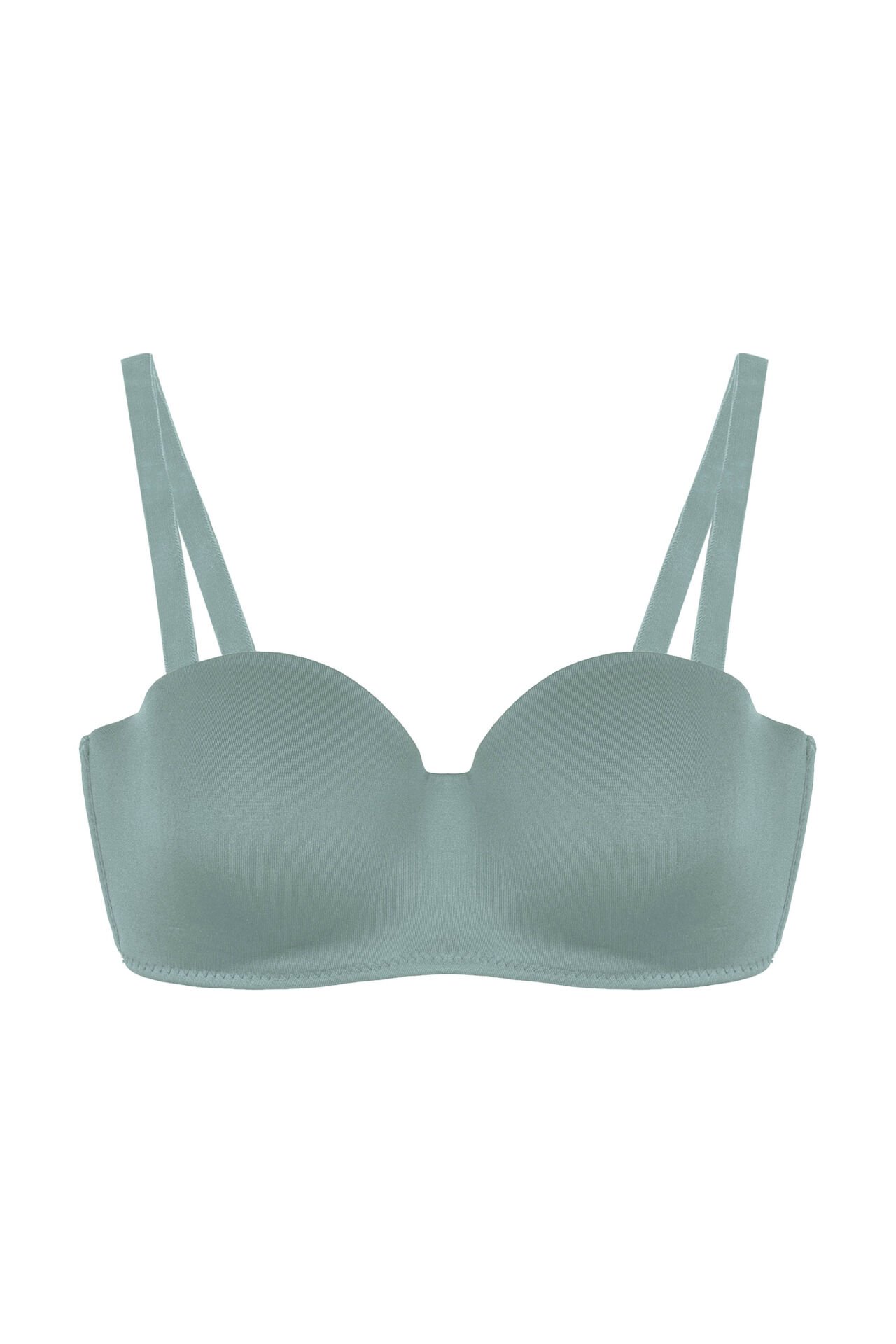Kadın Dolgusuz Mikro Straplez Sütyen 95B - Yeşil