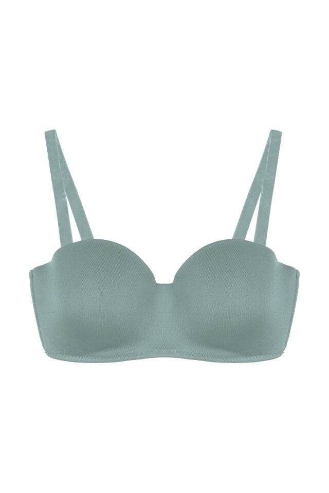 Kadın Dolgusuz Mikro Straplez Sütyen 95B - Yeşil