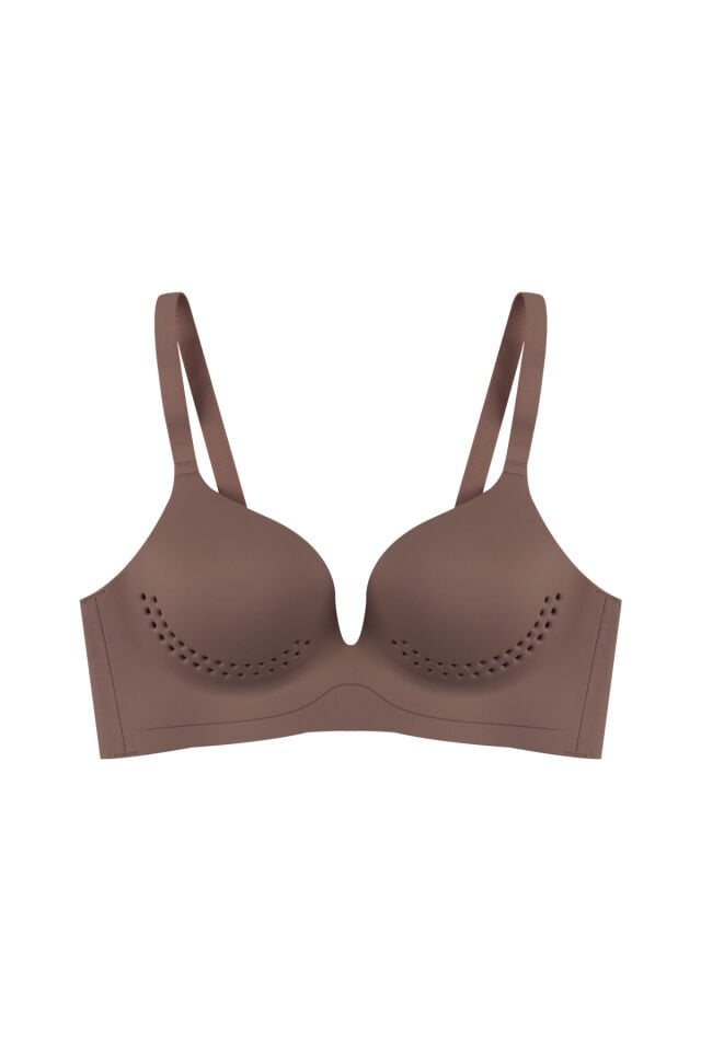 Kadın Kaplı Lazer Dikişsiz Modelli Sütyen Toprak - 90B