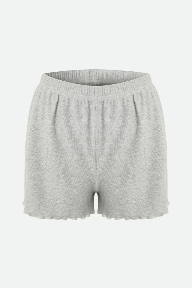 Kadın Pamuklu 3'lü Yeşil Fiyonklu Kaşkorse Pijama Takımı M - Gri - Siyah