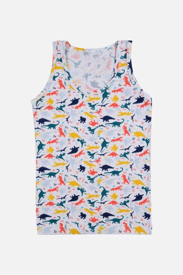 Erkek Çocuk 3'lü Tilki Desenli Atlet 3056-15 - 3-5 Yaş