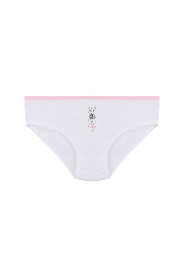 Kız Çocuk 6'lı Sevimli Fare Desenli Slip Beyaz - 9-11 Yaş
