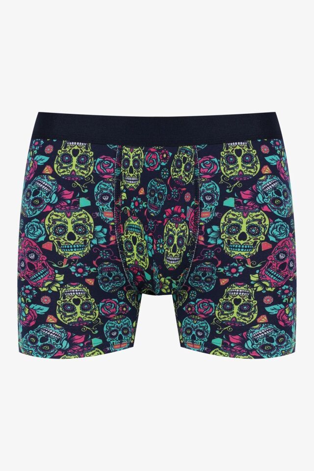 Erkek 3'lü Pamuklu Likralı Boxer Çok Renkli - 4XL