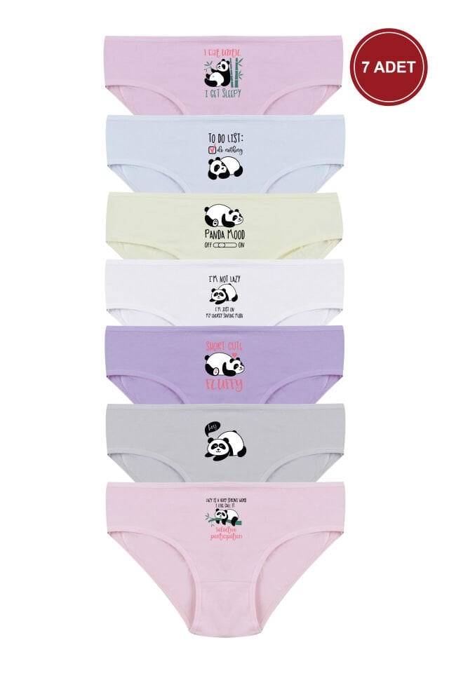 Kız Çocuk 6'lı Sevimli Fare Desenli Slip Pembe - Mavi - 9-11 Yaş
