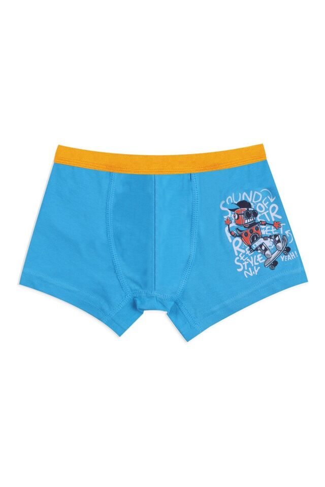 Erkek Çocuk Pamuklu Uzay Baskılı 3'lü Boxer 3053-18 - 9-11 Yaş