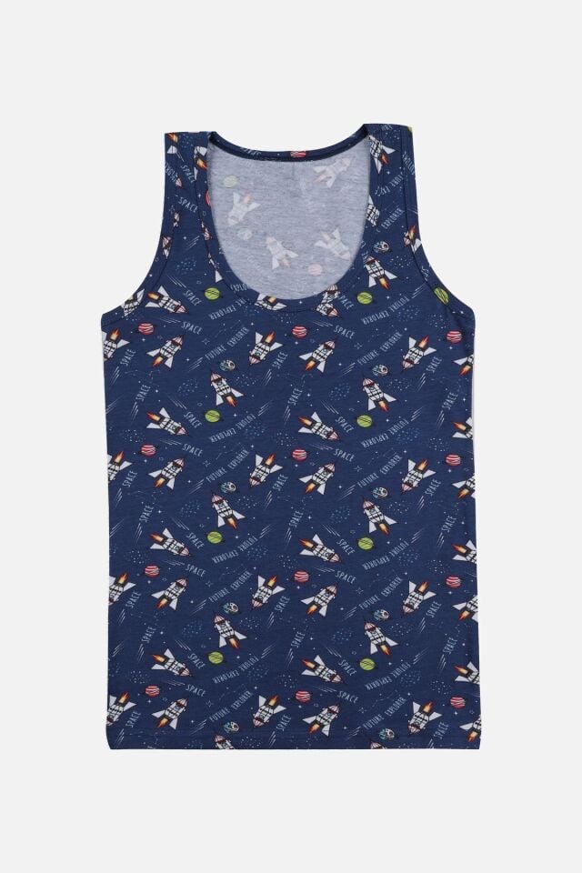 Erkek Çocuk 3'lü Tilki Desenli Atlet 3056-17 - 3-5 Yaş