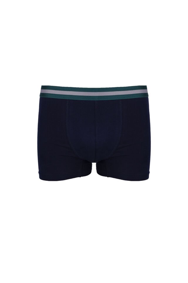 Erkek 3'lü Pamuklu Likralı Boxer Gri - Lacivert - 3XL