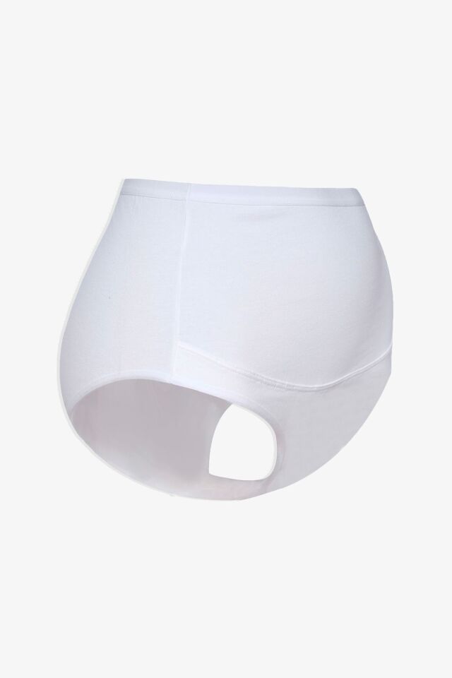 Kadın 3'lü Toparlayıcı Pamuklu Hamile Külodu Tenbeyazsiyah - M