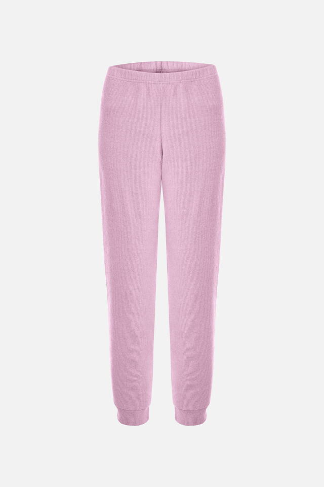Kadın Soft Touch Kol ve Paça Bant Detaylı Pembe Renk Pijama Takımı M - Pembe