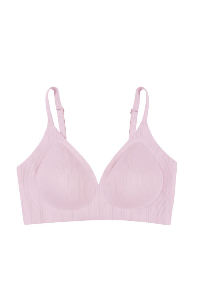 Balensiz Görünmez Fitilli Kaşkorse Çıkarılabilir Pedli Dikişsiz Sütyen 80B - Gül Kurusu