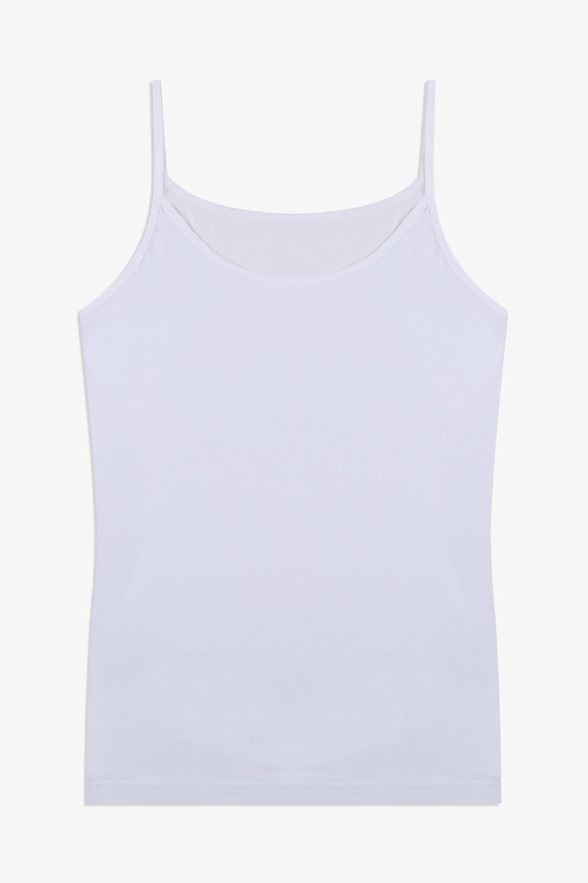 Kadın Pamuklu Likralı Basic Atlet 5163-12beyaz - S/M