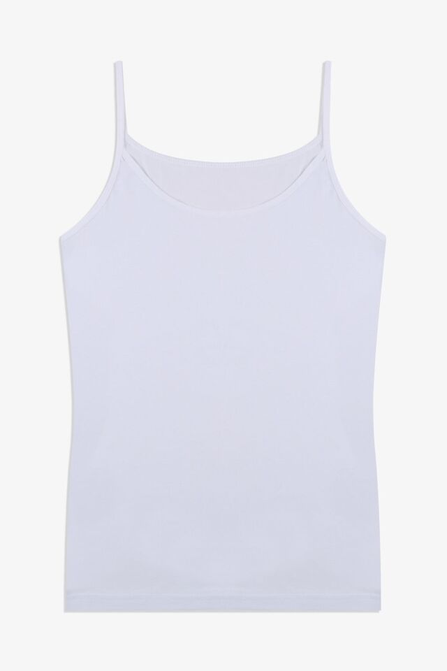 Kadın Pamuklu Likralı Basic Atlet 5163-12beyaz - L/XL