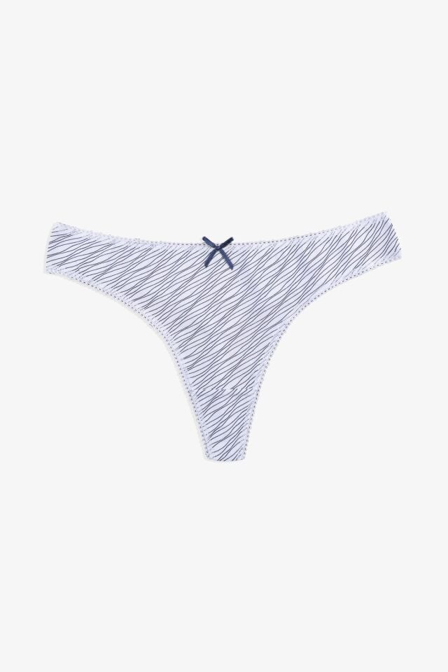 Kadın 3'lü Pamuklu Desenli Tanga 11030-26 - L/XL - 11030-26 - L/XL