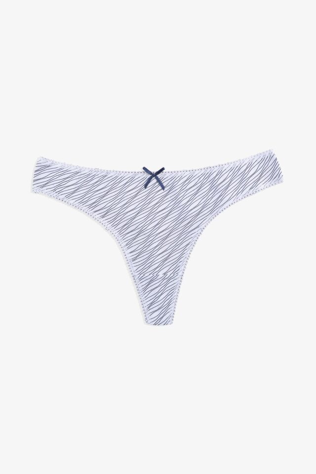 Kadın 3'lü Pamuklu Desenli Tanga 11030-26 - L/XL - 11030-26 - L/XL