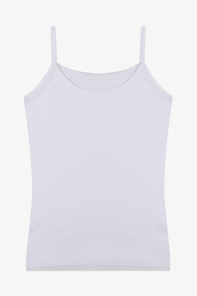 Kadın Pamuklu Likralı Basic Atlet 5163-7ekru - L/XL