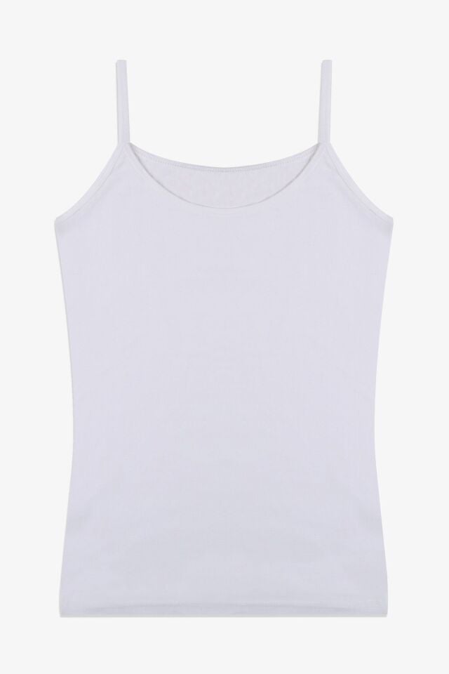 Kadın Pamuklu Likralı Basic Atlet 5163-7ekru - L/XL